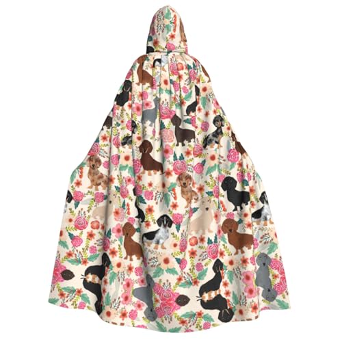YQxwJL Langer Kapuzenumhang mit Dackel-Aufdruck, Uni, mit Kapuze, Halloween, Weihnachten, Kostüme, Partyumhang YQxwJL Langer Kapuzenumhang mit Dackel-Aufdruck, Uni, mit Kapuze, Halloween, Weihnachten, Kostüme, Partyumhang von YQxwJL