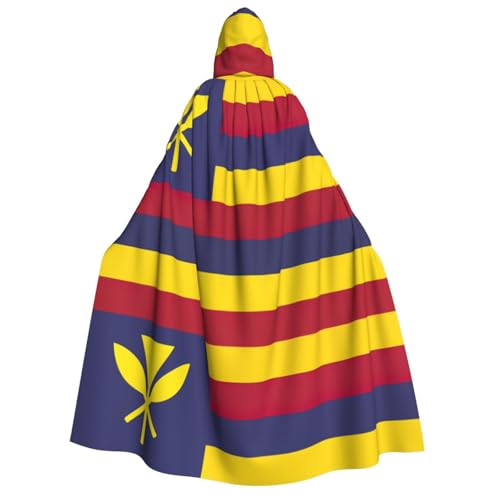 YQxwJL Langer Kapuzenumhang mit Flagge des Königreichs Hawaii, Uni, mit Kapuze, Halloween, Weihnachten, Kostüme, Partyumhang von YQxwJL