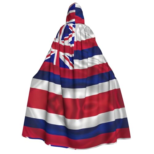 YQxwJL Langer Kapuzenumhang mit Flagge von Hawaii, Uni, mit Kapuze, Halloween, Weihnachten, Kostüme, Partyumhang von YQxwJL