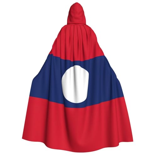 YQxwJL Langer Kapuzenumhang mit Flagge von Laos, Uni, mit Kapuze, Halloween, Weihnachten, Kostüme, Partyumhang von YQxwJL