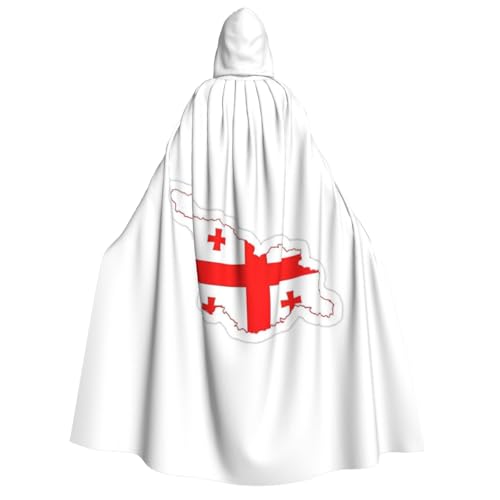 YQxwJL Langer Kapuzenumhang mit Flaggenkarte von Georgien, Uni, mit Kapuze, Halloween, Weihnachten, Kostüme, Partyumhang YQxwJL Langer Kapuzenumhang mit Flaggenkarte von Georgien, Uni, mit Kapuze, Halloween, Weihnachten, Kostüme, Partyumhang von YQxwJL