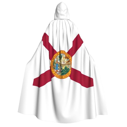 YQxwJL Langer Kapuzenumhang mit Florida-Flagge, Uni, mit Kapuze, Halloween, Weihnachten, Kostüme, Partyumhang von YQxwJL