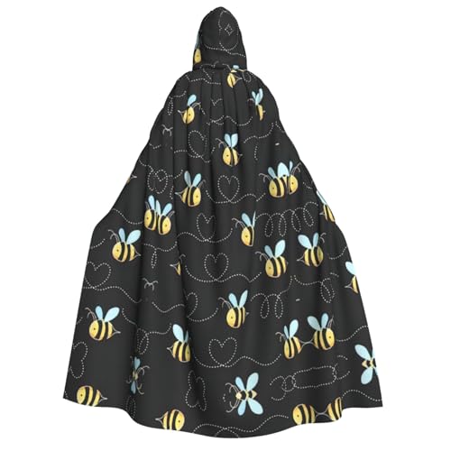 YQxwJL Langer Kapuzenumhang mit Hummel-Aufdruck, Uni, mit Kapuze, Halloween, Weihnachten, Kostüme, Partyumhang YQxwJL Langer Kapuzenumhang mit Hummel-Aufdruck, Uni, mit Kapuze, Halloween, Weihnachten, Kostüme, Partyumhang von YQxwJL