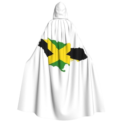 YQxwJL Langer Kapuzenumhang mit Jamaika-Flagge, Uni, mit Kapuze, Halloween, Weihnachten, Kostüme, Partyumhang von YQxwJL