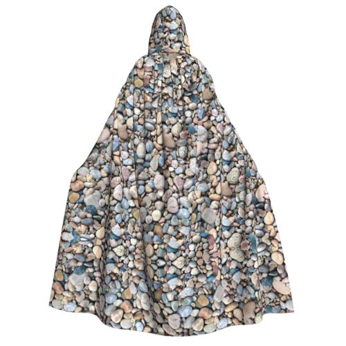 YQxwJL Langer Kapuzenumhang mit Kieselsteinmuster, Uni, mit Kapuze, Halloween, Weihnachten, Kostüme, Partyumhang von YQxwJL