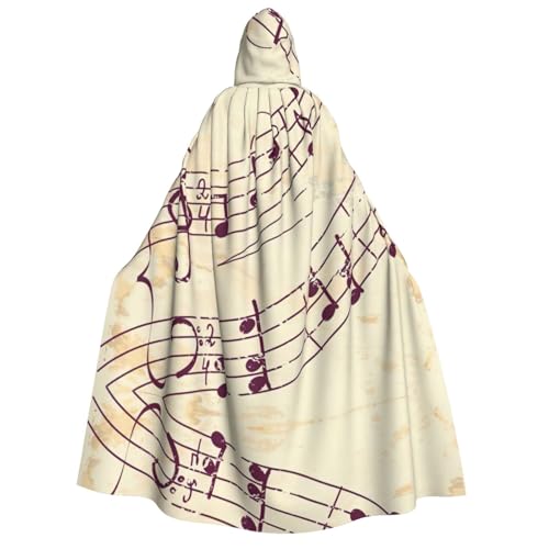 YQxwJL Langer Kapuzenumhang mit Musiknote, Blumendruck, Uni, mit Kapuze, Halloween, Weihnachten, Kostüme, Partyumhang YQxwJL Langer Kapuzenumhang mit Musiknote, Blumendruck, Uni, mit Kapuze, Halloween, Weihnachten, Kostüme, Partyumhang von YQxwJL