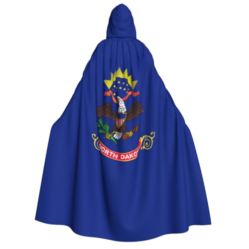 YQxwJL Langer Kapuzenumhang mit Nord-Dakota-Flagge, Uni, mit Kapuze, Halloween, Weihnachten, Kostüme, Partyumhang YQxwJL Langer Kapuzenumhang mit Nord-Dakota-Flagge, Uni, mit Kapuze, Halloween, Weihnachten, Kostüme, Partyumhang von YQxwJL