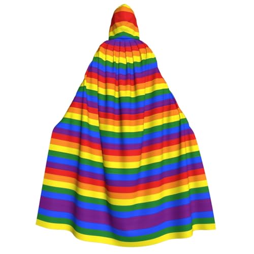 YQxwJL Langer Kapuzenumhang mit Regenbogenmuster, Uni, mit Kapuze, Halloween, Weihnachten, Kostüme, Partyumhang YQxwJL Langer Kapuzenumhang mit Regenbogenmuster, Uni, mit Kapuze, Halloween, Weihnachten, Kostüme, Partyumhang von YQxwJL