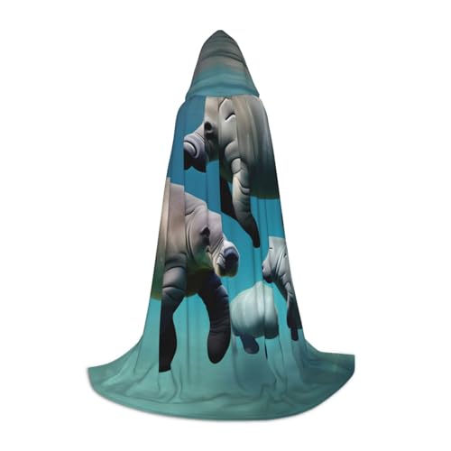 YQxwJL Langer Kapuzenumhang mit Seekuh, Tierdruck, Halloween-Umhang, Kostüme, Kapuzenumhang, Maskerade YQxwJL Langer Kapuzenumhang mit Seekuh, Tierdruck, Halloween-Umhang, Kostüme, Kapuzenumhang, Maskerade von YQxwJL