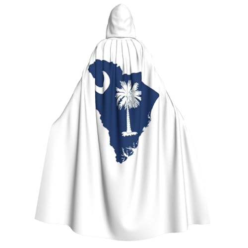 YQxwJL Langer Kapuzenumhang mit South Carolina Flagge, Uni, mit Kapuze, Halloween, Weihnachten, Kostüme, Partyumhang von YQxwJL