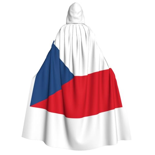 YQxwJL Langer Kapuzenumhang mit der Flagge der Tschechischen Republik, Uni, mit Kapuze, Halloween, Weihnachten, Kostüme, Partyumhang von YQxwJL