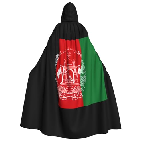 YQxwJL Langer Kapuzenumhang mit der Flagge von Afghanistan, Uni, mit Kapuze, Halloween, Weihnachten, Kostüme, Partyumhang von YQxwJL
