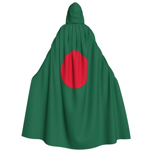 YQxwJL Langer Kapuzenumhang mit der Flagge von Bangladesch, Uni, mit Kapuze, Halloween, Weihnachten, Kostüme, Partyumhang von YQxwJL