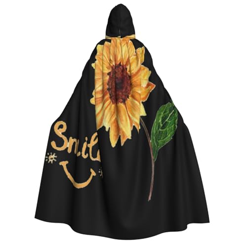 YQxwJL Langer Kapuzenumhang mit lächelndem Gesicht, Sonnenblumen-Druck, Uni, mit Kapuze, Halloween, Weihnachten, Kostüme, Party-Umhang YQxwJL Langer Kapuzenumhang mit lächelndem Gesicht, Sonnenblumen-Druck, Uni, mit Kapuze, Halloween, Weihnachten, Kostüme, Party-Umhang von YQxwJL