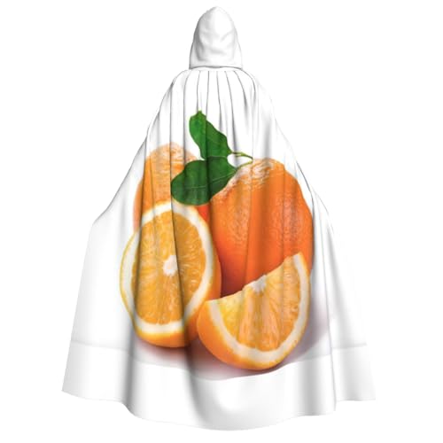 YQxwJL Langer Kapuzenumhang mit orangefarbenem Druck, Uni, mit Kapuze, Halloween, Weihnachten, Kostüme, Partyumhang von YQxwJL