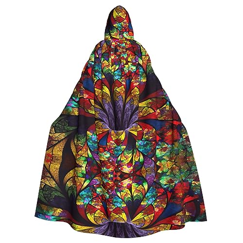 YQxwJL Langer Umhang mit Blumenmuster, Buntglasdruck, für Herren und Damen, Umhang mit Kapuze für Halloween, Mittelalter, Renaissance, Hexenkostüm YQxwJL Langer Umhang mit Blumenmuster, Buntglasdruck, für Herren und Damen, Umhang mit Kapuze für Halloween, Mittelalter, Renaissance, Hexenkostüm von YQxwJL