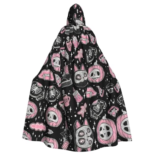 YQxwJL Langer Umhang mit Halloween-Kürbis-Katzen-Druck, für Herren und Damen, Umhang mit Kapuze für Halloween, Mittelalter, Renaissance, Hexenkostüm YQxwJL Langer Umhang mit Halloween-Kürbis-Katzen-Druck, für Herren und Damen, Umhang mit Kapuze für Halloween, Mittelalter, Renaissance, Hexenkostüm von YQxwJL