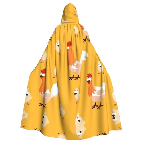 YQxwJL Langer Umhang mit Huhn-Motiv, Uni, mit Kapuze, Halloween, Weihnachten, Kostüme, Party-Umhang YQxwJL Langer Umhang mit Huhn-Motiv, Uni, mit Kapuze, Halloween, Weihnachten, Kostüme, Party-Umhang von YQxwJL