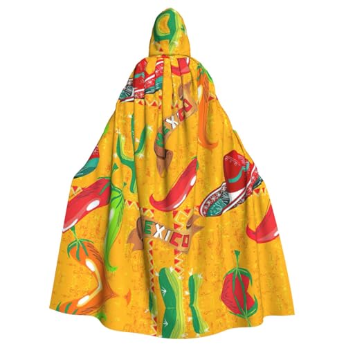 YQxwJL Langer Umhang mit Kaktus-Hut und Chili-Pfeffer-Druck, Uni, mit Kapuze, Halloween, Weihnachten, Kostüme, Party-Umhang YQxwJL Langer Umhang mit Kaktus-Hut und Chili-Pfeffer-Druck, Uni, mit Kapuze, Halloween, Weihnachten, Kostüme, Party-Umhang von YQxwJL