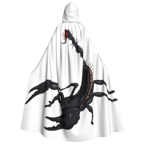 YQxwJL Langer Umhang mit Skorpion-Druck, Unisex, Umhang mit Kapuze, Halloween-Kostüm, Umhang für Erwachsene, Vampir-Hexenumhang YQxwJL Langer Umhang mit Skorpion-Druck, Unisex, Umhang mit Kapuze, Halloween-Kostüm, Umhang für Erwachsene, Vampir-Hexenumhang von YQxwJL