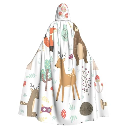 YQxwJL Langer Umhang mit Tierdruck, Uni, mit Kapuze, Halloween, Weihnachten, Kostüme, Partyumhang YQxwJL Langer Umhang mit Tierdruck, Uni, mit Kapuze, Halloween, Weihnachten, Kostüme, Partyumhang von YQxwJL