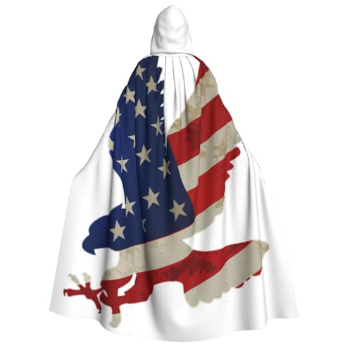 YQxwJL Langer Umhang mit amerikanischem Adler und Flagge, Uni, Umhang mit Kapuze, Halloween-Kostüm, Umhang für Erwachsene, Vampir-Hexenumhang YQxwJL Langer Umhang mit amerikanischem Adler und Flagge, Uni, Umhang mit Kapuze, Halloween-Kostüm, Umhang für Erwachsene, Vampir-Hexenumhang von YQxwJL