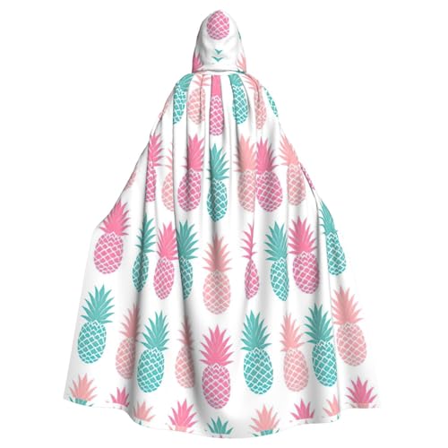 YQxwJL Langer Umhang mit farbigem Ananas-Druck für Herren und Damen, Umhang mit Kapuze für Halloween, Mittelalter, Renaissance, Hexenkostüm YQxwJL Langer Umhang mit farbigem Ananas-Druck für Herren und Damen, Umhang mit Kapuze für Halloween, Mittelalter, Renaissance, Hexenkostüm von YQxwJL