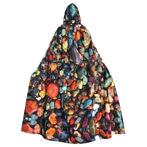 YQxwJL Langer Umhang mit farbigen Steinen, Hippie-Druck, für Herren und Damen, Umhang mit Kapuze, für Halloween, Mittelalter, Renaissance, Hexenkostüm YQxwJL Langer Umhang mit farbigen Steinen, Hippie-Druck, für Herren und Damen, Umhang mit Kapuze, für Halloween, Mittelalter, Renaissance, Hexenkostüm von YQxwJL
