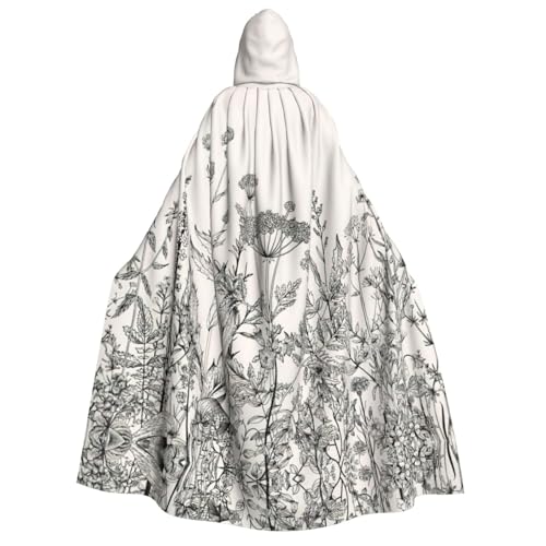 YQxwJL Langer Umhang mit floralen Kräutern, botanischer Gravur, Uni, Umhang mit Kapuze, Halloween-Kostüm, Umhang für Erwachsene, Vampir-Hexenumhang YQxwJL Langer Umhang mit floralen Kräutern, botanischer Gravur, Uni, Umhang mit Kapuze, Halloween-Kostüm, Umhang für Erwachsene, Vampir-Hexenumhang von YQxwJL