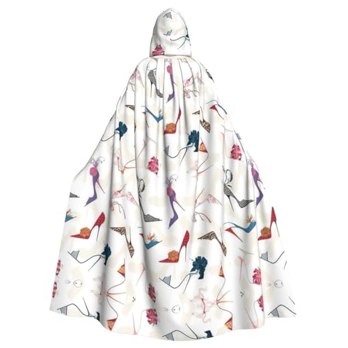 YQxwJL Langer Umhang mit hohen Absätzen für Damen und Herren, Umhang mit Kapuze für Halloween, Mittelalter, Renaissance, Hexenkostüm YQxwJL Langer Umhang mit hohen Absätzen für Damen und Herren, Umhang mit Kapuze für Halloween, Mittelalter, Renaissance, Hexenkostüm von YQxwJL