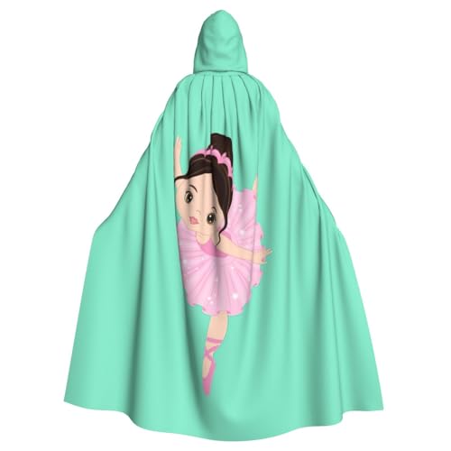 YQxwJL Langer Umhang mit kleiner Ballerina für Damen und Herren, Umhang mit Kapuze für Halloween, Mittelalter, Renaissance, Hexenkostüm YQxwJL Langer Umhang mit kleiner Ballerina für Damen und Herren, Umhang mit Kapuze für Halloween, Mittelalter, Renaissance, Hexenkostüm von YQxwJL