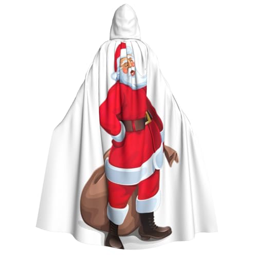 YQxwJL Langer Umhang mit süßem Weihnachtsmann-Druck, Uni, Umhang mit Kapuze, Halloween-Kostüm, Umhang für Erwachsene, Vampir-Hexenumhang YQxwJL Langer Umhang mit süßem Weihnachtsmann-Druck, Uni, Umhang mit Kapuze, Halloween-Kostüm, Umhang für Erwachsene, Vampir-Hexenumhang von YQxwJL