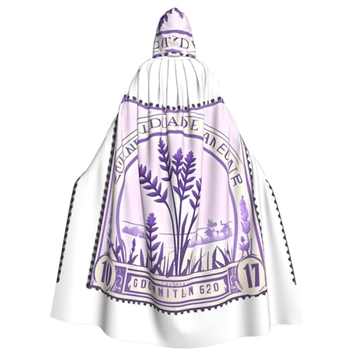 YQxwJL Lavendel-Stempel-Druck, Wikinger-Kapuzenumhang, mittelalterlicher schwarzer Umhang mit Kapuze, Halloween, Renaissance, Umhang Kostüm YQxwJL Lavendel-Stempel-Druck, Wikinger-Kapuzenumhang, mittelalterlicher schwarzer Umhang mit Kapuze, Halloween, Renaissance, Umhang Kostüm von YQxwJL
