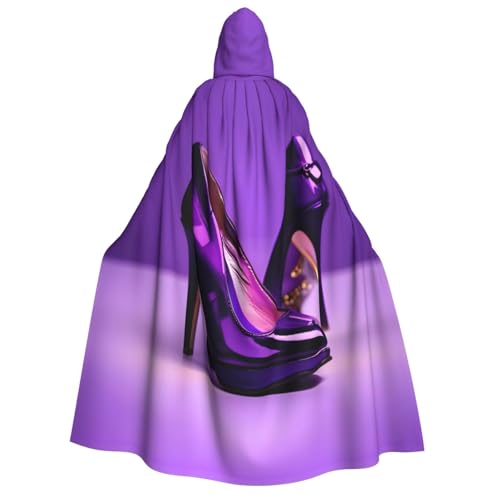 YQxwJL Lila High Heels mit Lippenstift-Druck, Kapuzenumhang, volle Länge, Halloween-Umhang, Party-Umhang, Cosplay, Party-Kostüme für Damen und Herren YQxwJL Lila High Heels mit Lippenstift-Druck, Kapuzenumhang, volle Länge, Halloween-Umhang, Party-Umhang, Cosplay, Party-Kostüme für Damen und Herren von YQxwJL