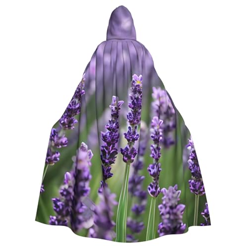 YQxwJL Lila Lavendel Blumendruck Karneval Umhang Robe Umhang Zauberer Kapuzenumhang für Erwachsene Halloween Cosplay Kostüme von YQxwJL