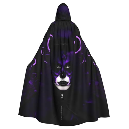 YQxwJL Lila Schwarz Gothic Gruseldruck Karneval Umhang Robe Umhang Zauberer Kapuzenumhang für Erwachsene Halloween Cosplay Kostüme YQxwJL Lila Schwarz Gothic Gruseldruck Karneval Umhang Robe Umhang Zauberer Kapuzenumhang für Erwachsene Halloween Cosplay Kostüme von YQxwJL