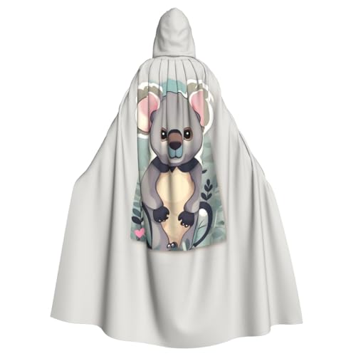 YQxwJL Lovely Koala Print Uni Kapuzenumhang Kapuzenmantel Hexe Vampir Zauberer Robe für Halloween Cosplay Kostüme von YQxwJL