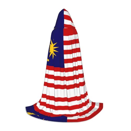 YQxwJL Malaysia Flagge Print Kapuzenumhang Uni Umhang Hexenumhang Hexenumhang Vampir Umhang für Halloween Cosplay Kostüme von YQxwJL