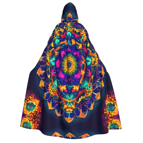 YQxwJL Mandala-Muster, Uni, Erwachsene, Kapuzenumhang, Hexenumhang, Horror-Umhang, für Halloween, Cosplay-Kostüme von YQxwJL