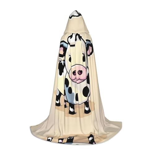 YQxwJL Milchkuh Print Kapuzenumhang Uni Umhang Hexenumhang Hexenumhang Vampir Umhang für Halloween Cosplay Kostüme von YQxwJL