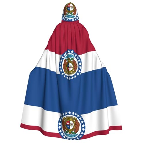 YQxwJL Missouri Kapuzenumhang mit Staatsflagge, Uni, Hexenumhang, Horror-Umhang, für Halloween, Cosplay-Kostüme von YQxwJL