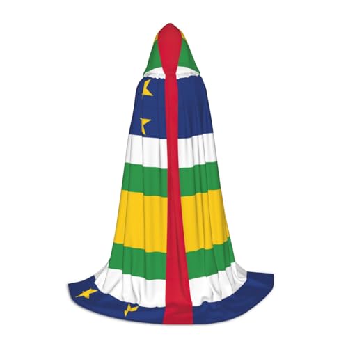 YQxwJL Mittelafrikanische Flagge Print Kapuzenumhang Uni Umhang Hexenumhang Hexenumhang Vampir Umhang für Halloween Cosplay Kostüme von YQxwJL
