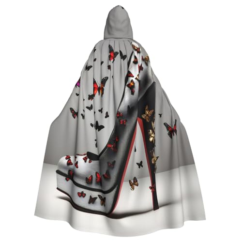 YQxwJL Mittelalter Wikinger Schwarz Schmetterling Druck High Heels Kapuzenumhang mit Kapuze Halloween Renaissance Kostüm YQxwJL Mittelalter Wikinger Schwarz Schmetterling Druck High Heels Kapuzenumhang mit Kapuze Halloween Renaissance Kostüm von YQxwJL