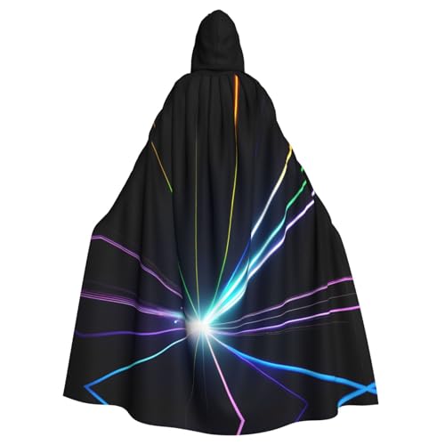 YQxwJL Mittelalterlicher Kapuzenumhang mit Laser-Druck und Laserlicht für Halloween und Renaissance von YQxwJL