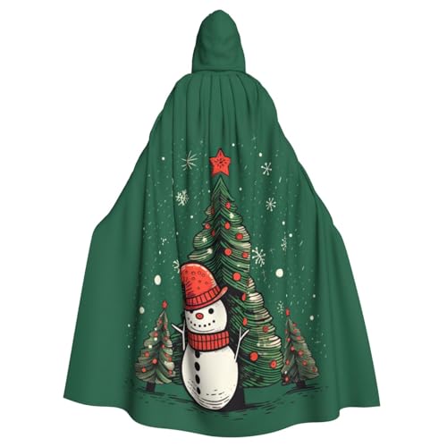 YQxwJL Mittelalterlicher schwarzer Kapuzenumhang mit Wikingerdruck für Weihnachten, Halloween, Renaissance von YQxwJL