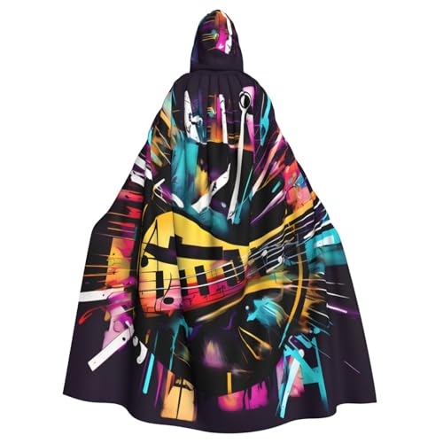 YQxwJL Musik-Graffiti-Stil, bedruckt, Karneval, Umhang, Zauberer, Kapuzenumhang, für Erwachsene, Halloween, Cosplay-Kostüme YQxwJL Musik-Graffiti-Stil, bedruckt, Karneval, Umhang, Zauberer, Kapuzenumhang, für Erwachsene, Halloween, Cosplay-Kostüme von YQxwJL