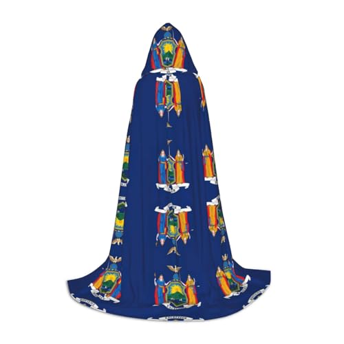 YQxwJL New York Staat Flagge Print Kapuzenumhang Uni Umhang Hexenumhang Hexenumhang Vampir Umhang für Halloween Cosplay Kostüme von YQxwJL