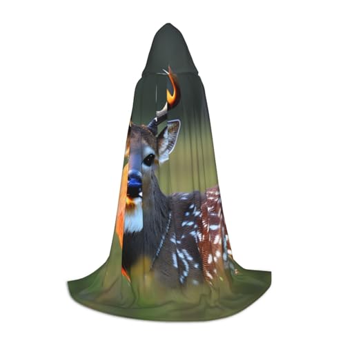 YQxwJL Niedlicher Hirsch Bedruckter Kapuzenumhang, Uni Umhang, Hexenumhang, Vampirumhang für Halloween-Kostüme YQxwJL Niedlicher Hirsch Bedruckter Kapuzenumhang, Uni Umhang, Hexenumhang, Vampirumhang für Halloween-Kostüme von YQxwJL