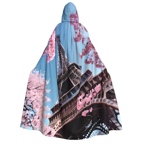 YQxwJL Ölgemälde Paris Eiffelturm Druck Kapuzenumhang volle Länge Halloween Umhang Party Umhang Cosplay Party Kostüme für Damen und Herren von YQxwJL