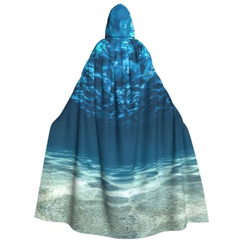 YQxwJL Ocean Print Langer Kapuzenumhang Uni mit Kapuze Halloween Weihnachten Umhang Kostüme Party Umhang Dress Up von YQxwJL